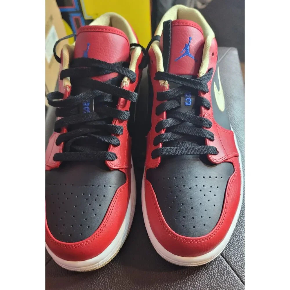 Nike Air Jordan 1 Retro Low Gym Red Gold 553558-613 Men's 9.5 New OG Box